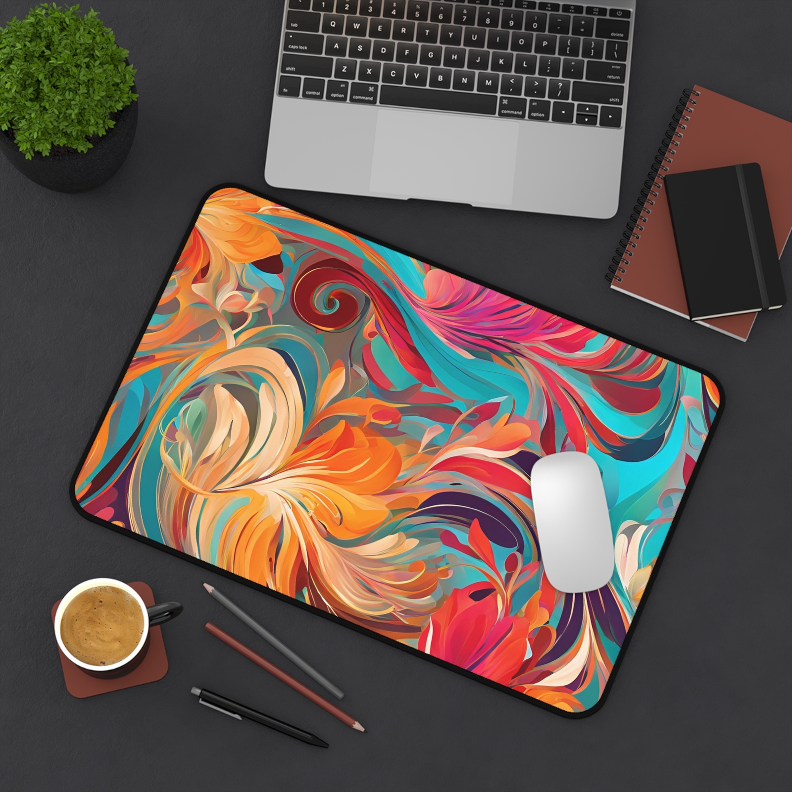 Bright Abstract Desk Mat – Vibrant Design for Office Decor, desk Accessories