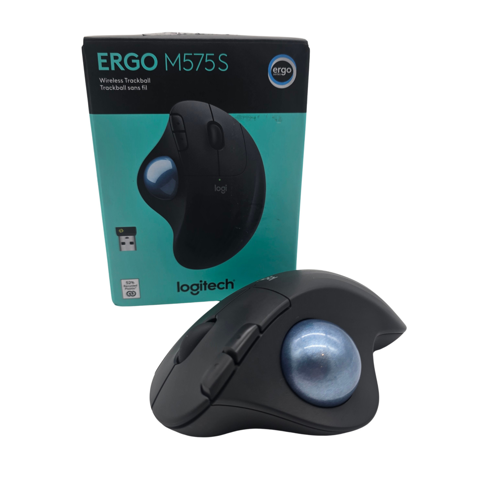 Logitech Ergo M575S Wireless Bluetooth Trackball Mouse (Black/Blue) *No Dongle*