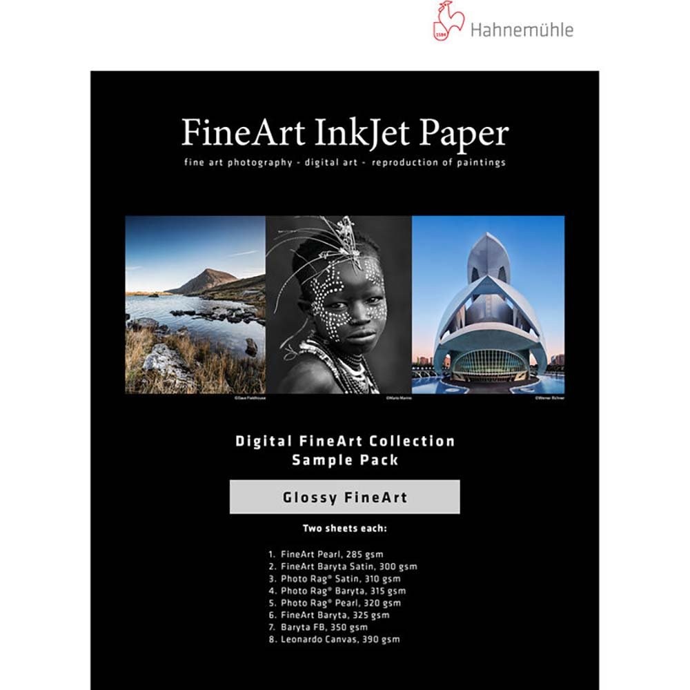  Hahnemuhle FineArt Glossy Inkjet Paper Sample Pack, Office Product