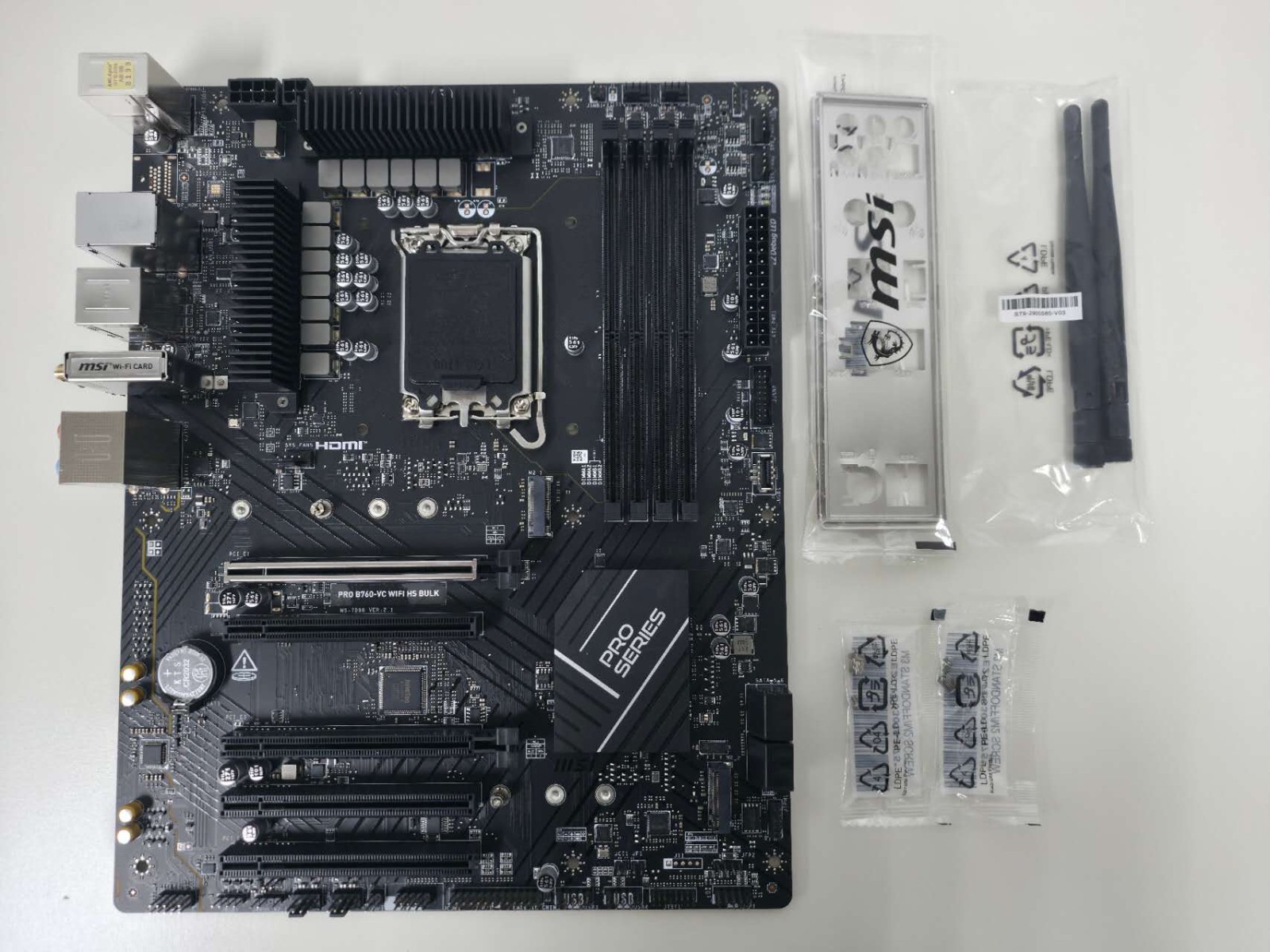 MSI PRO B760-VC WIFI Intel ATX DDR5 Motherboard Original accessories I/O shield