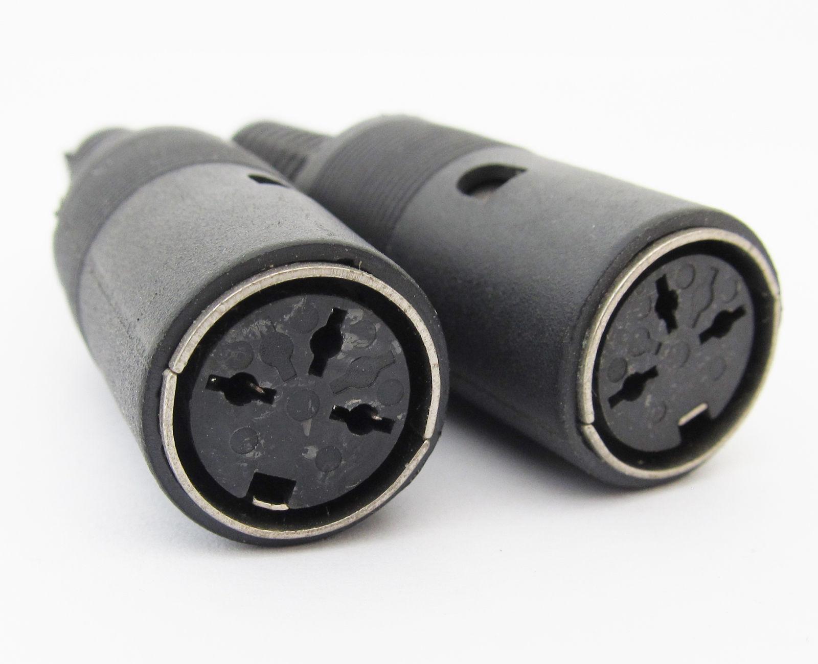 2pcs DIN Plug Male Jack Female Connector with Black ABS Plastic Handle 3pin-8pin