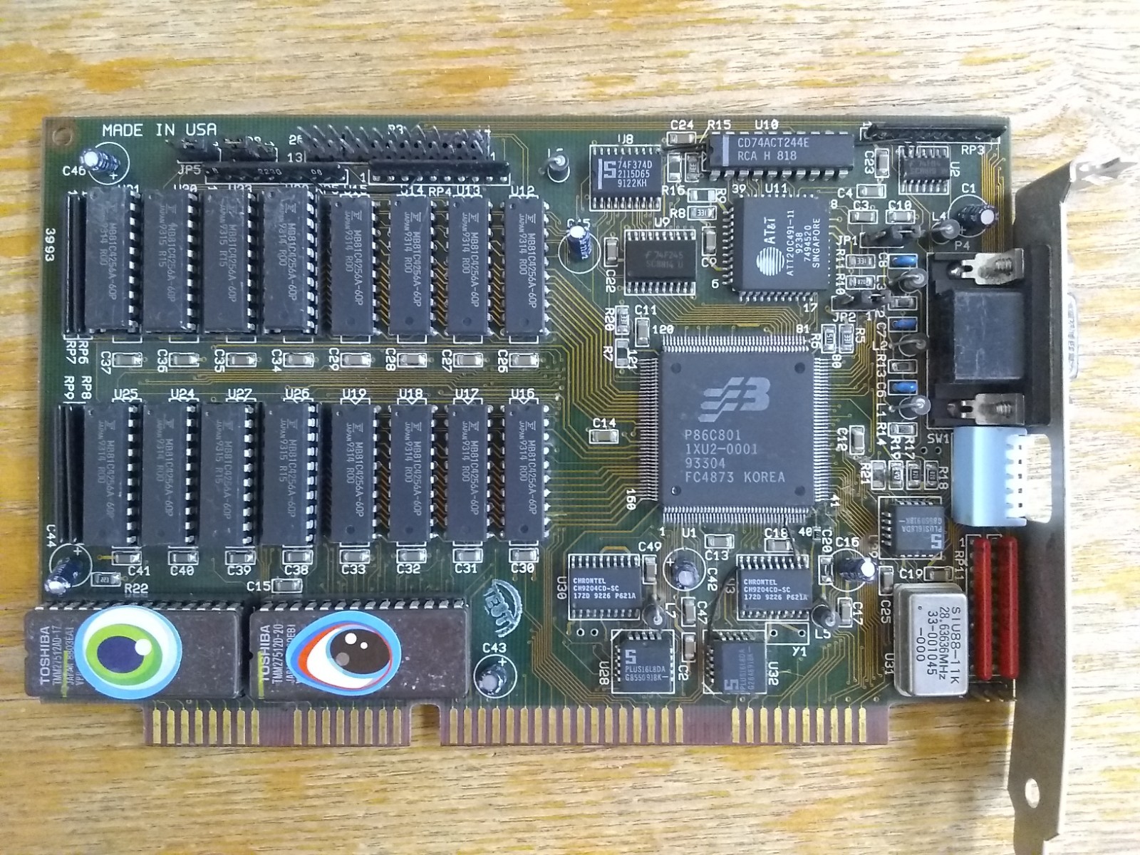 2MB ISA Video Card, S3-801 W/ 60ns DRAM & 24-Bit RAMDAC (As-Is)