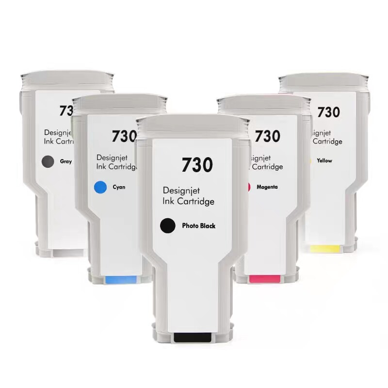 HP 728 Empty Ink Cartridge with Chip, 4 Units a Set Compatible with HP T730 T830