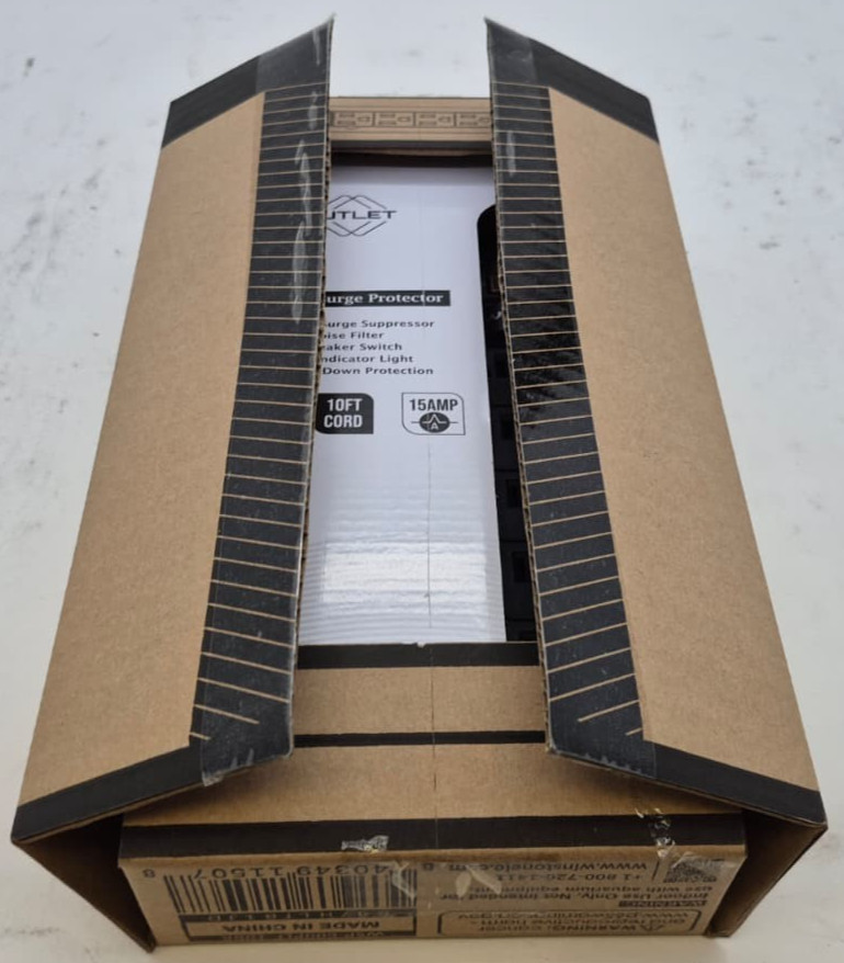 Weltron WSP-600PLF-10BK 10ft Cord 6-Outlet Surge Protector/Power Strip Black
