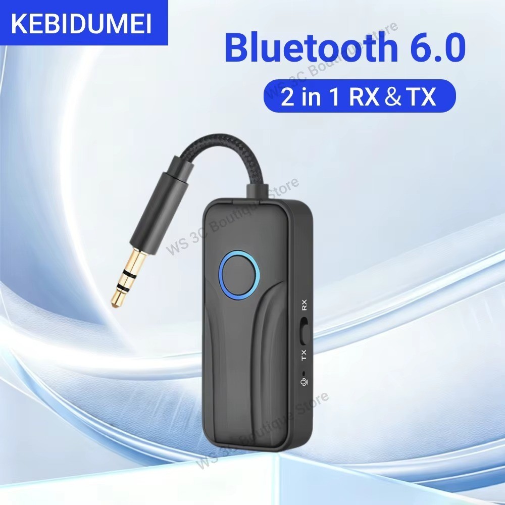 Bluetooth 6.0 Transmitter Call Music Receiver AUX Adapter for Car Headphone iPod