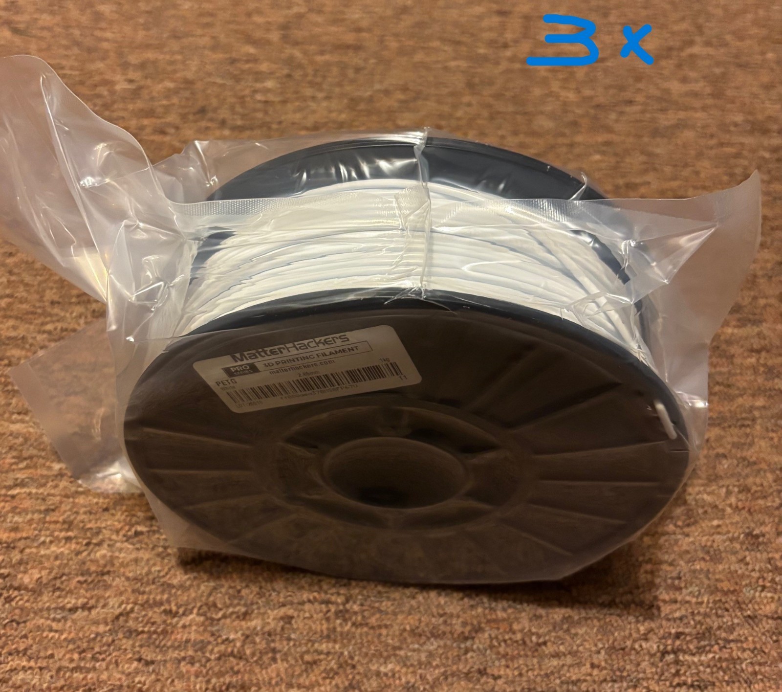 3 MatterHackers PRO Series White PETG 3D Printer Filament 2.85mm (3 1kg SPOOLS)