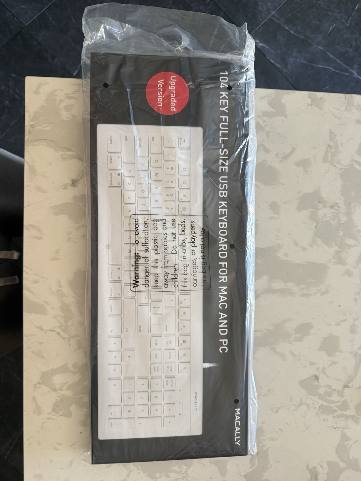 NEW SEALED Macally Full Size USB Keyboard for Mac and PC