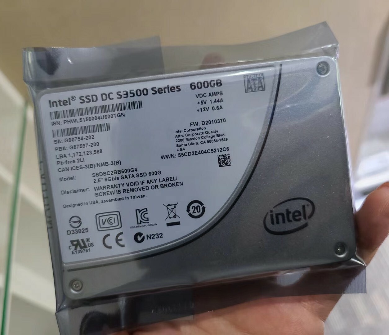 compatible INTEL 600GB S3500 SFF VDC AMPS SATA 6Gb/s 2.5"Intelnal SSD SC2BB600G4