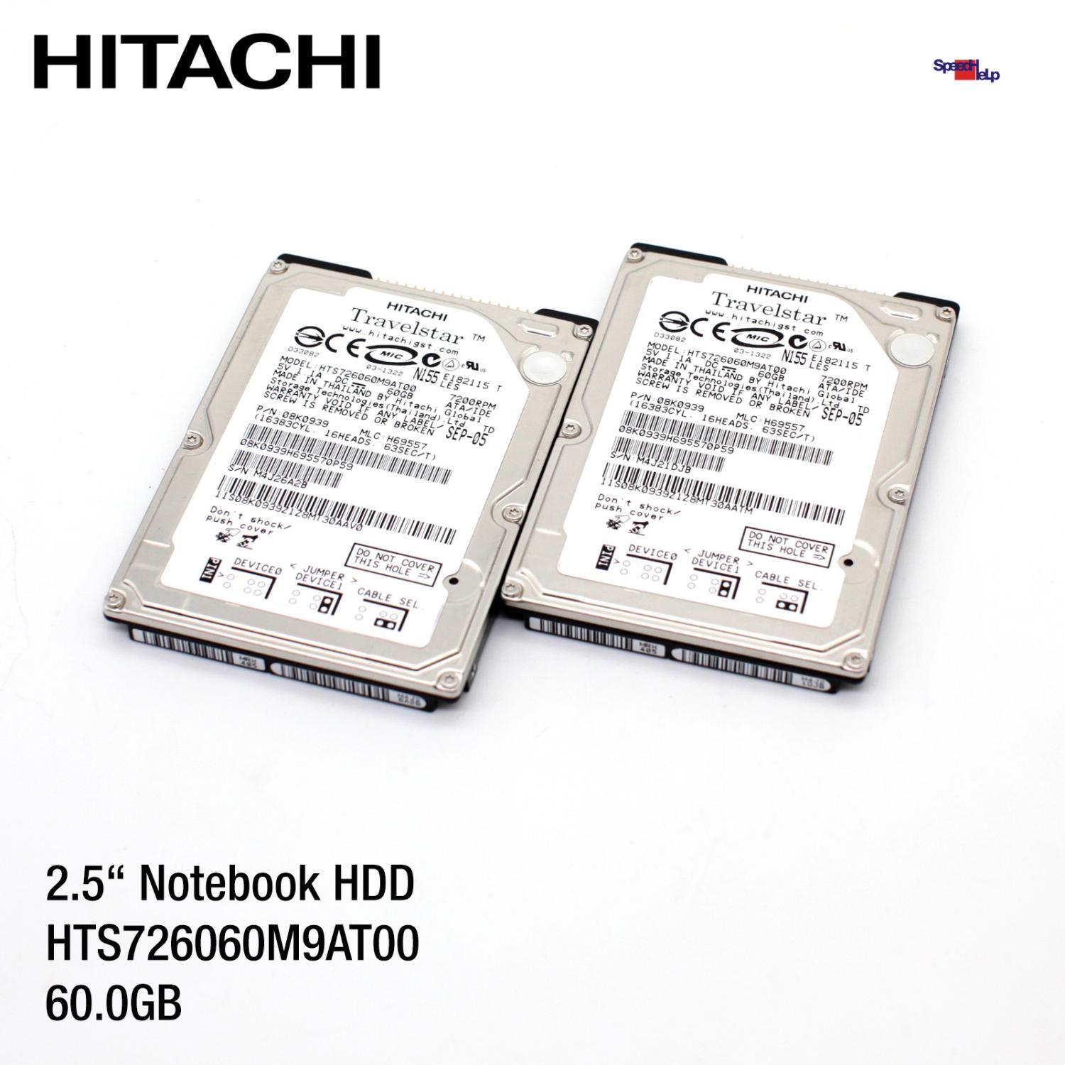 Hitachi Hts726060m9at00 60gb 2.5" Inch Notebook Laptop Hdd Hard Drive 08k0939