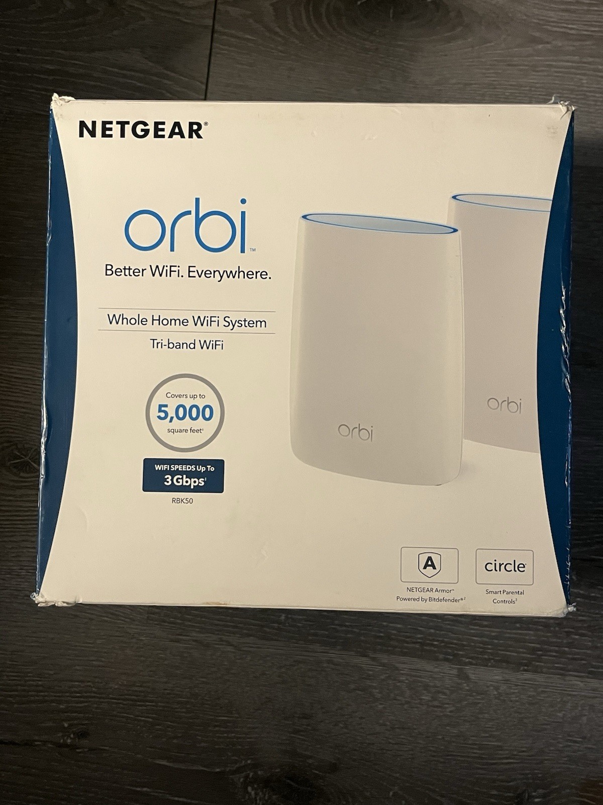 NETGEAR Orbi RBK50 AC3000 Tri-Band Mesh WiFi Router Satellite New Open Box