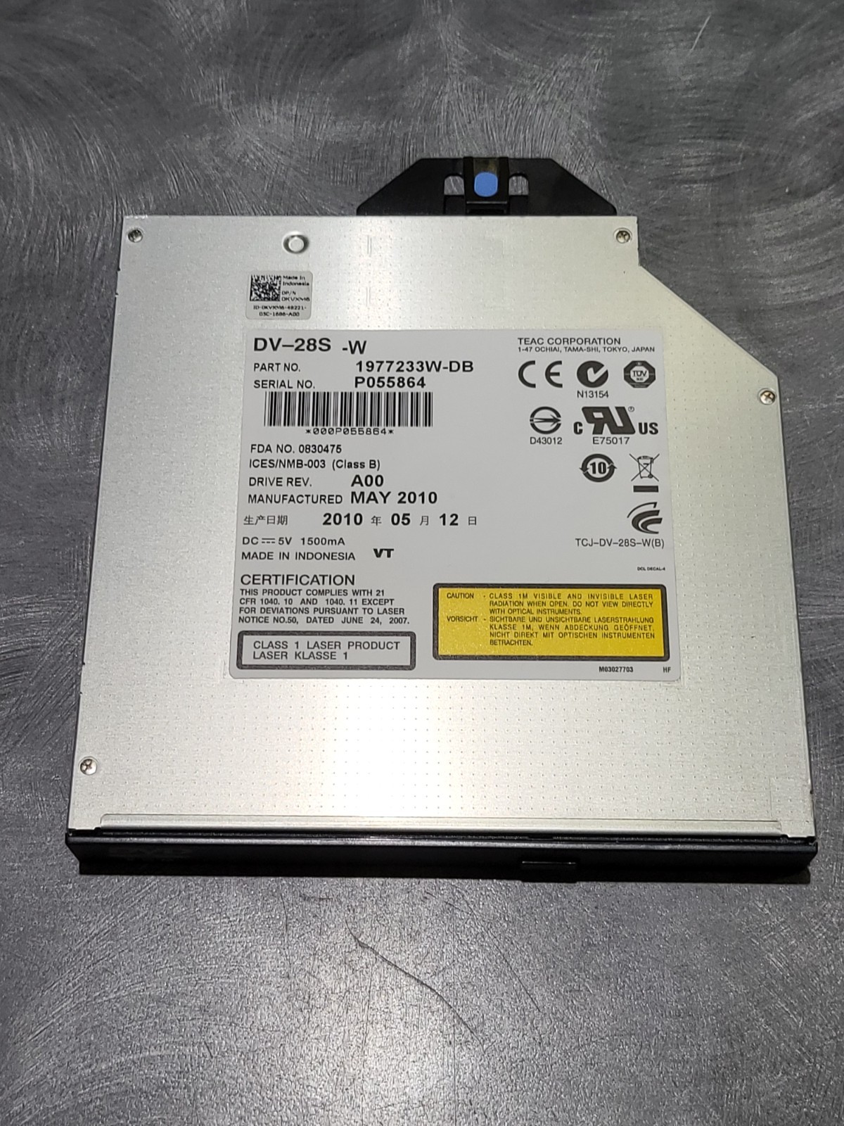 TEAC DV-28S-W 1977233W-DB DVD-ROM Disc Drive Internal SATA DP/N OKVXM6 Nice*