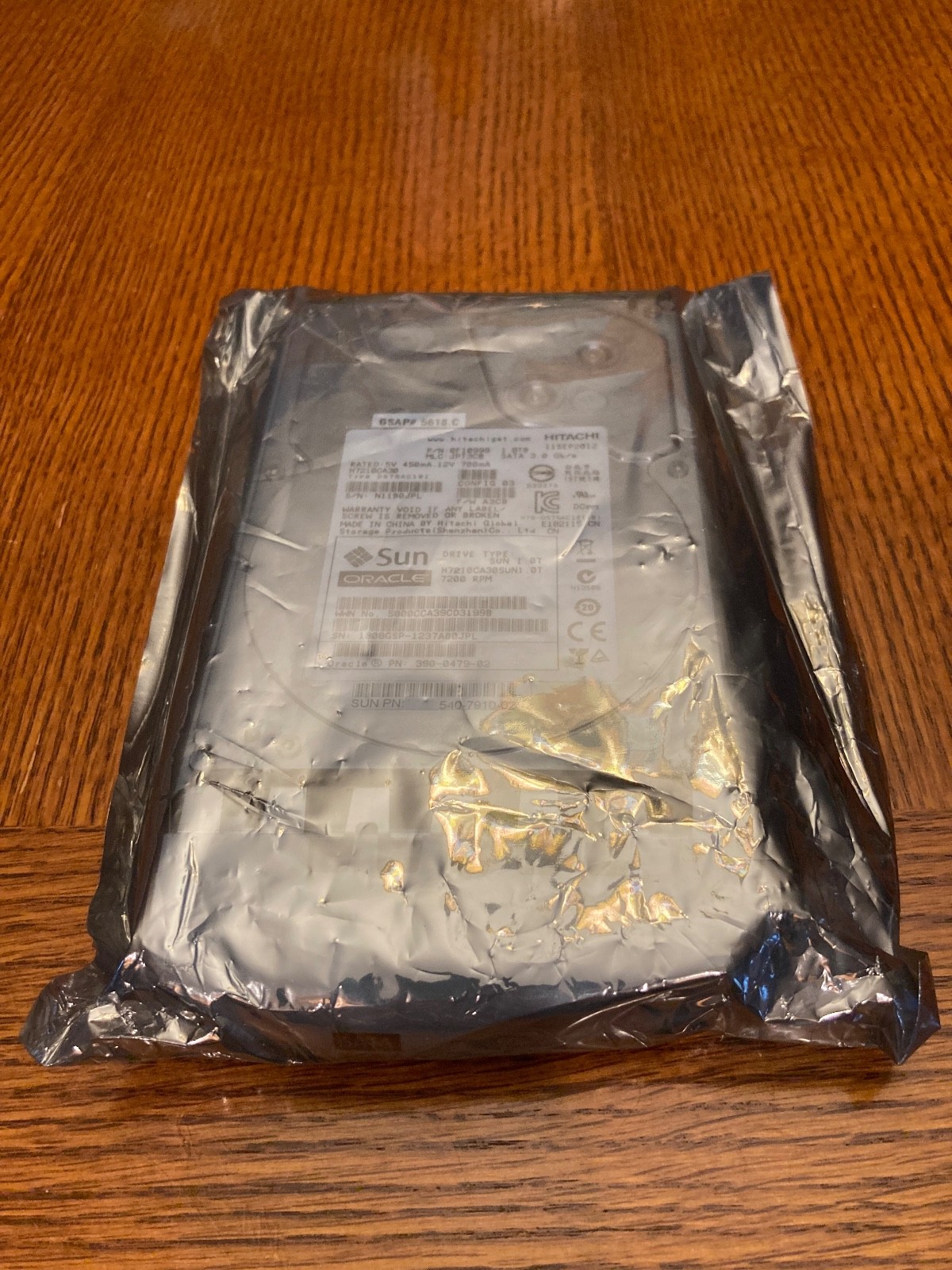 Oracle Sun Hitachi 1TB SATA HDD w/caddy (390-0479-02 540-7910-02 0F10999)