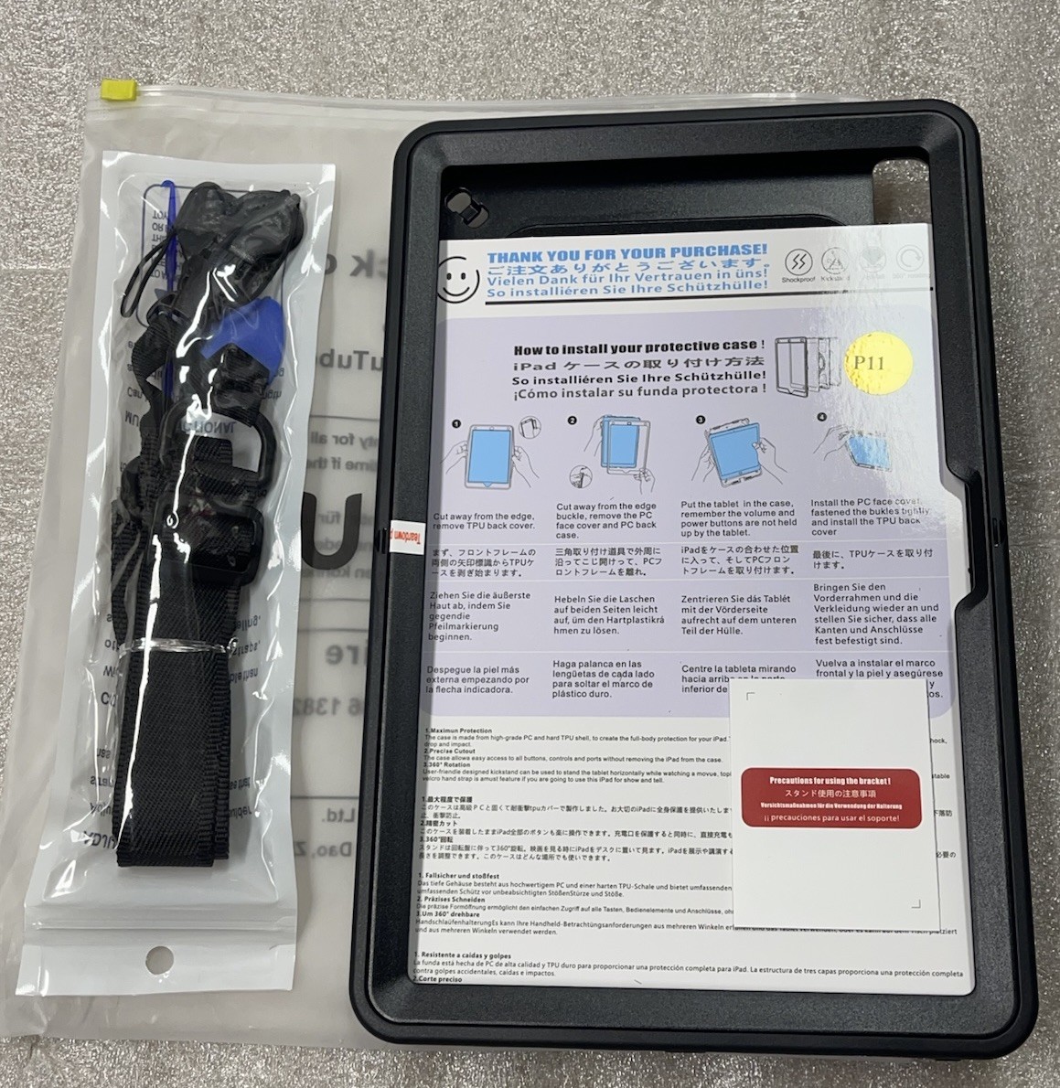 Protective Case for Lenovo Tab P11 2nd Gen Shockproof Rugged with Shoulder Strap