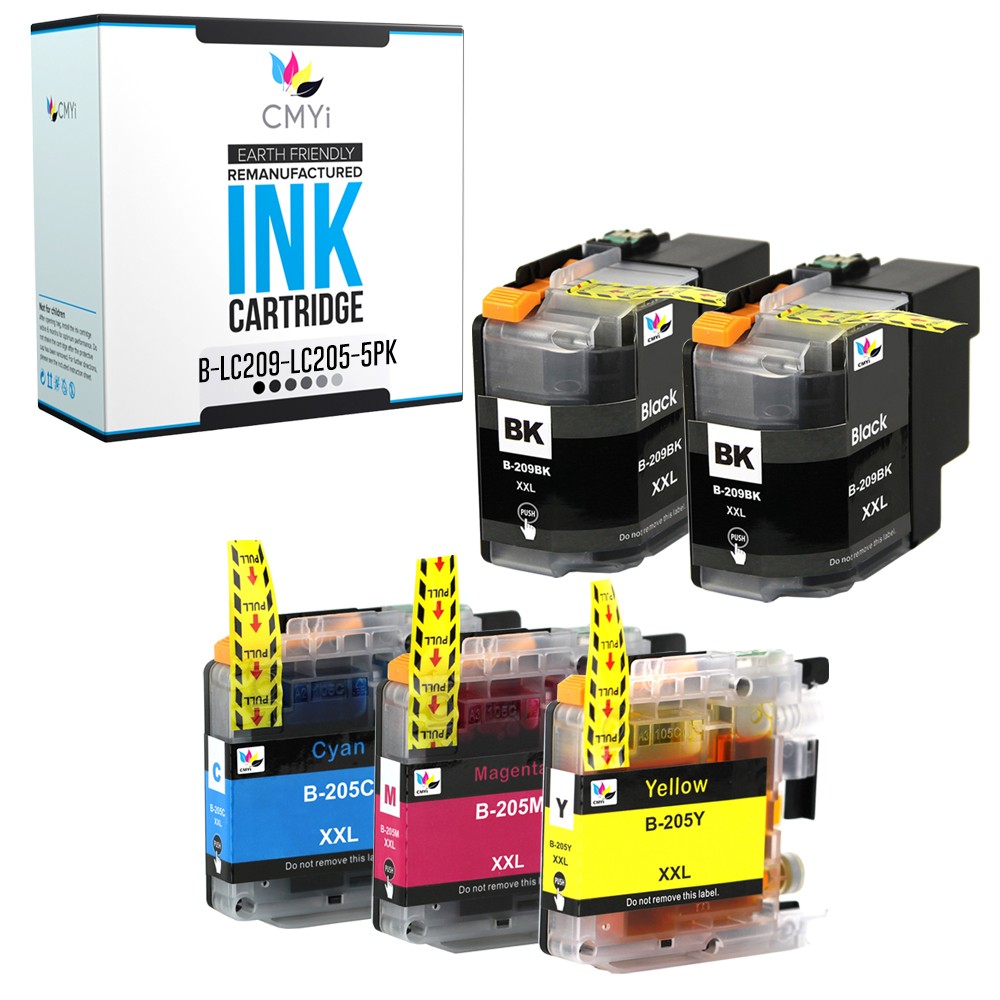 5PK Compatible CMYi LC209 LC205 Ink Cartridges Combo fits Brother MFC-J5520DW