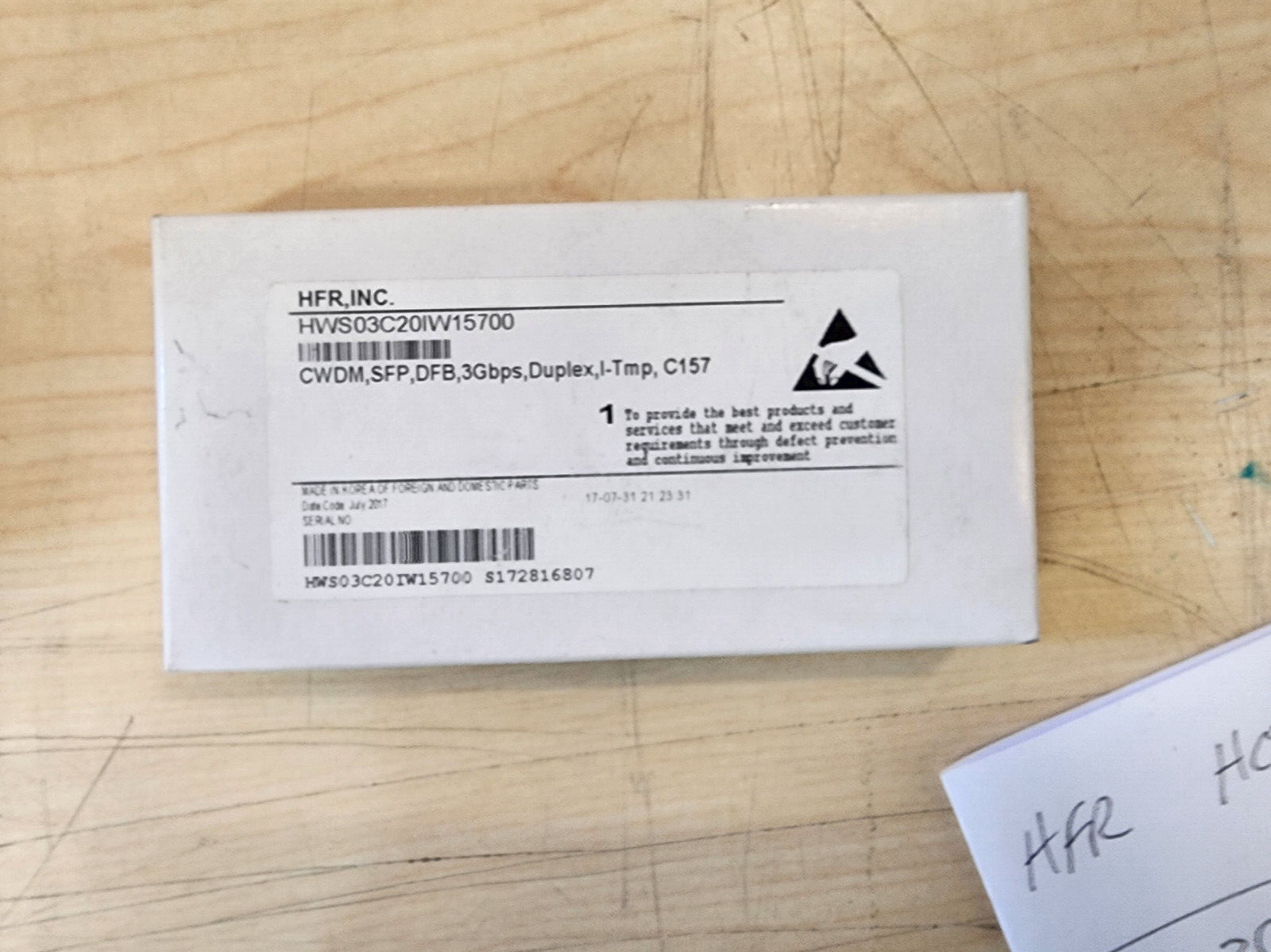 HFR, Inc. HWS03C20IW15700 SFP Module NEW