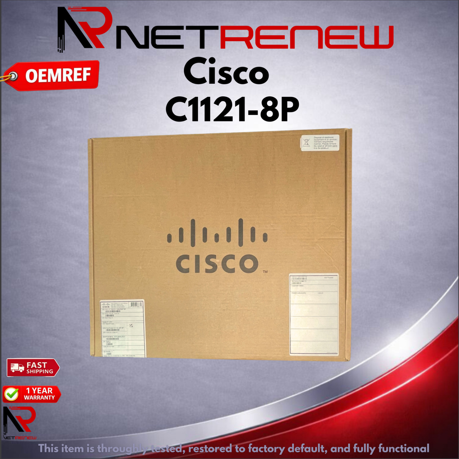 Cisco Refresh C1121-8P  2x GE WAN RJ45 SFP 8 Port Gigabit Router