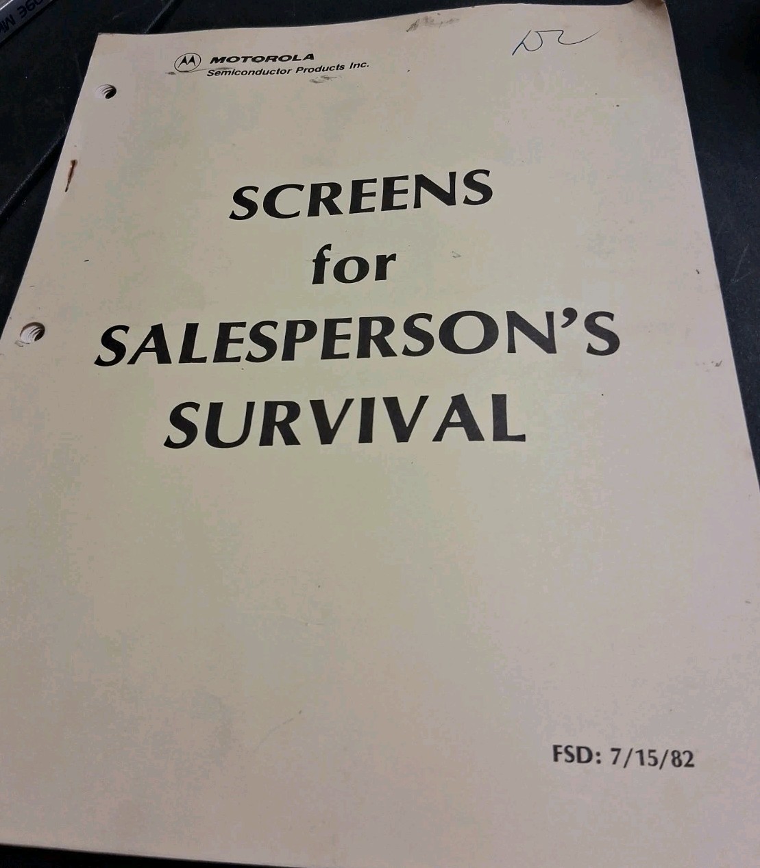 VINTAGE RARE MOTOROLA 1982 SCREENS FOR SALESPERSONS SURVIVAL 