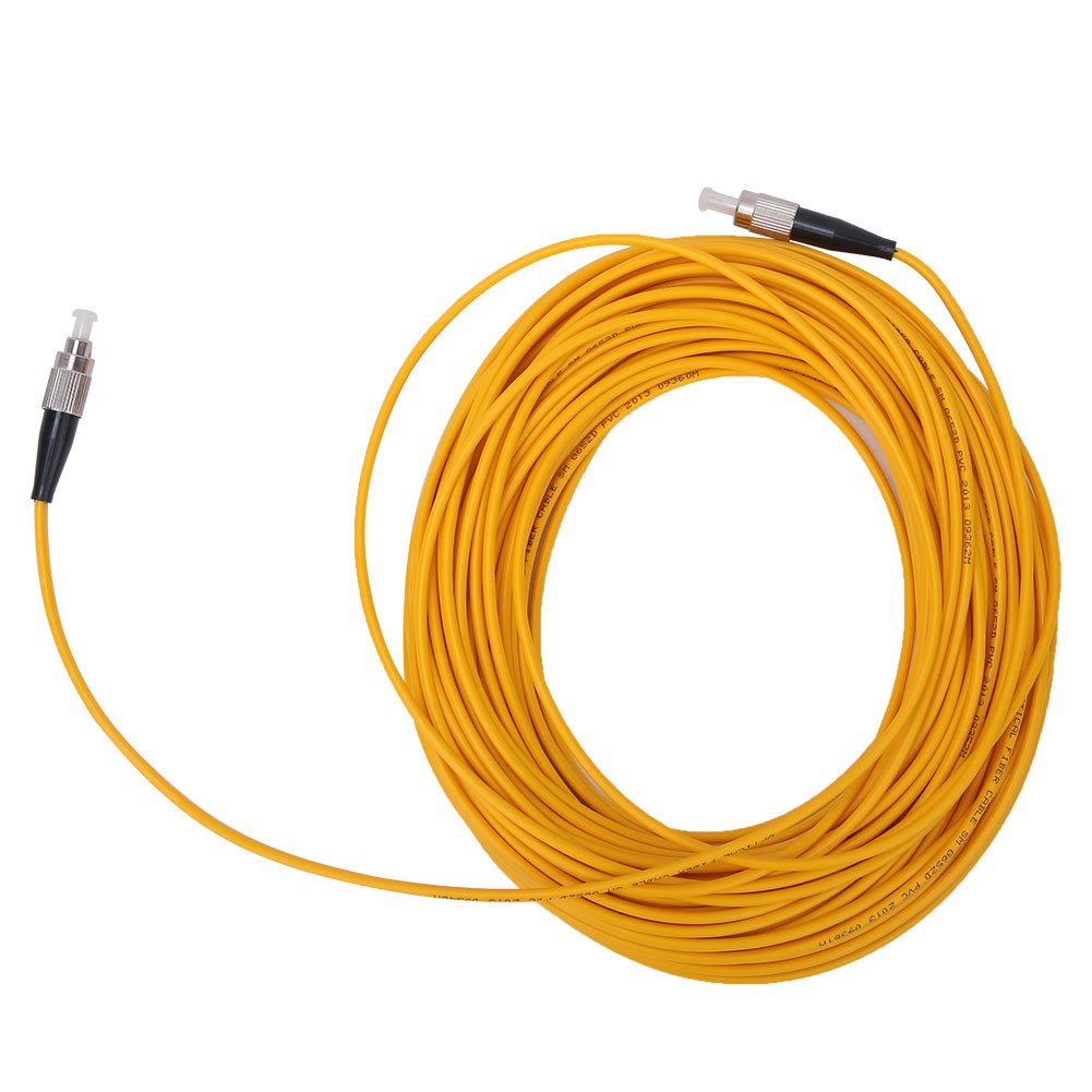 20m FC/UPC To FC/UPC Single Mode Optical Fiber Patch Cable Cord Yellow❀