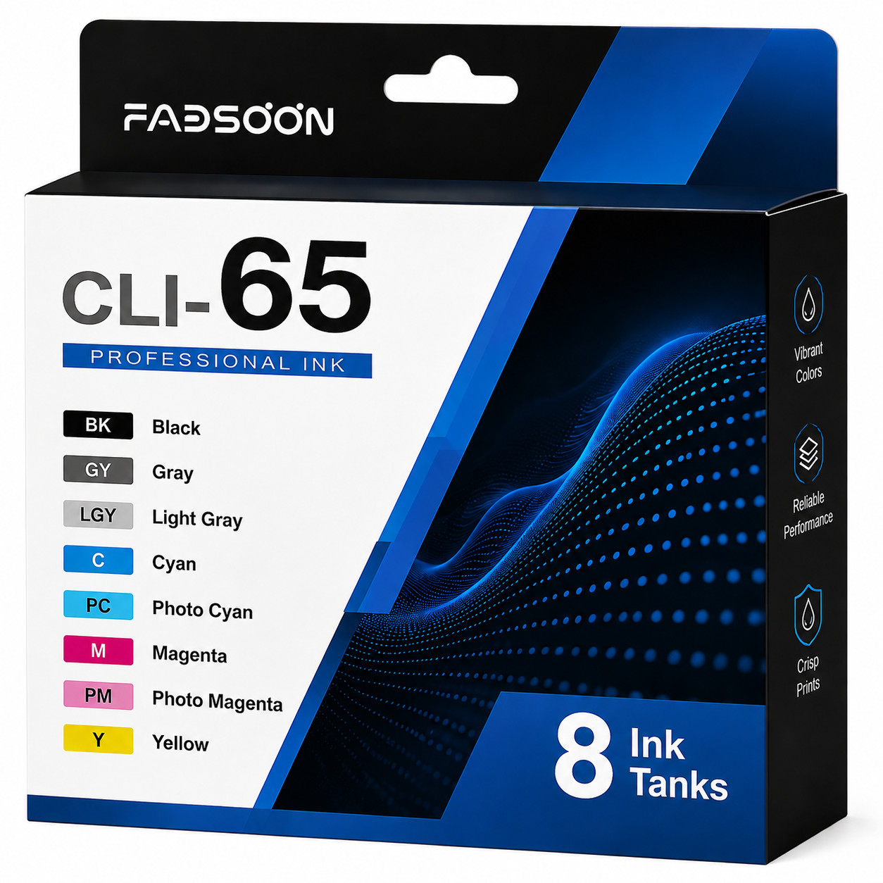 FADSOON® 8PK CLI-65 Ink Cartridge for PIXMA PRO-200 PRO-200S Compatible Set