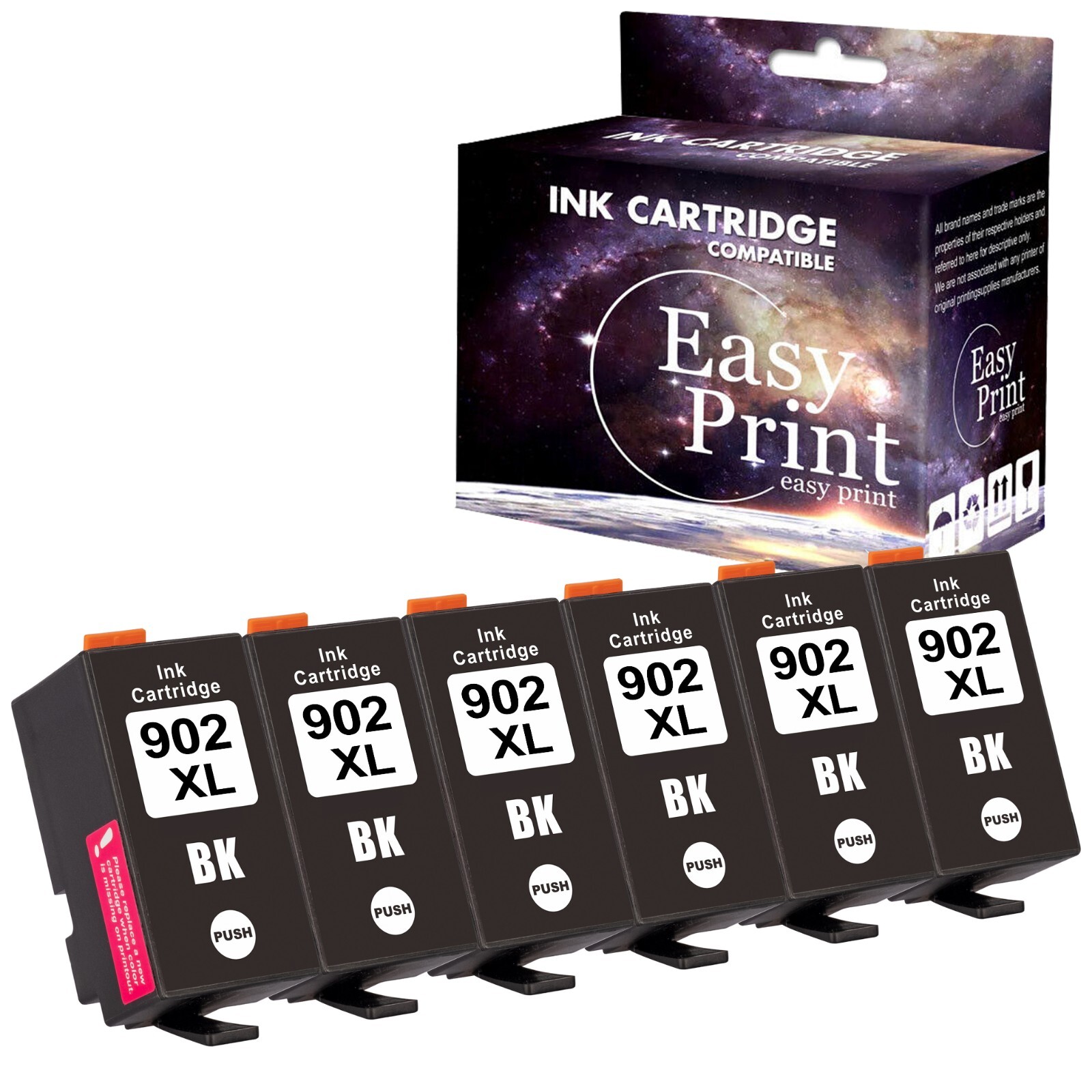 6PK HP 902 BLACK Ink Cartridge Office Jet Pro 6962 Pro 6978 Printer