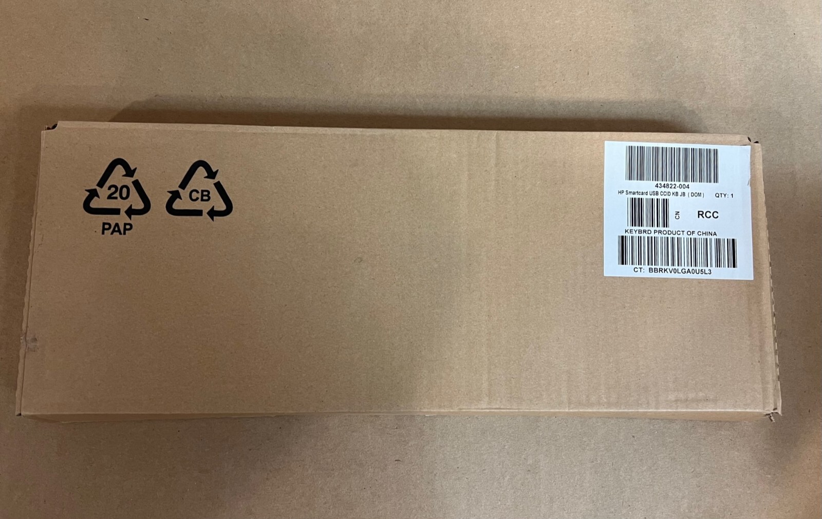 NEW HP KUS0133 USB Silver Keyboard Integrated CAC Smart Card Reader (434822-004)