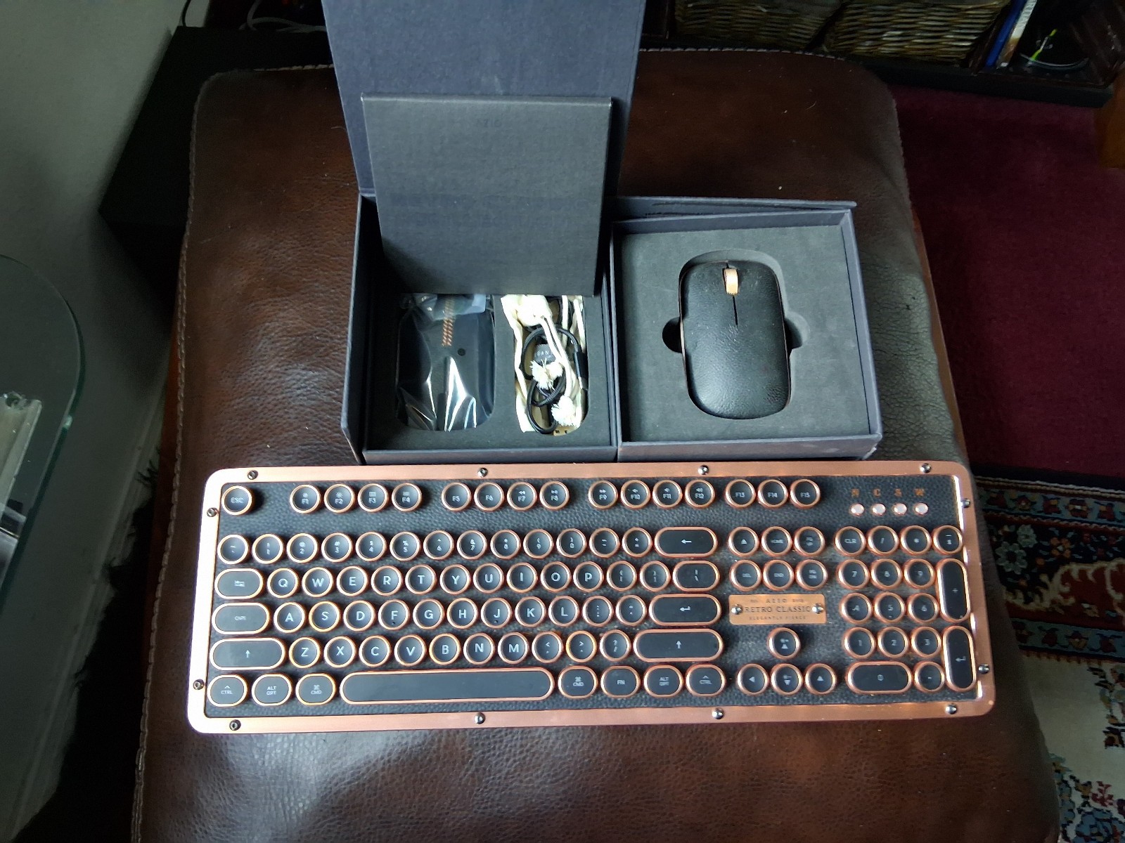 wireless illuminated azio retro classic keyboard and mouse