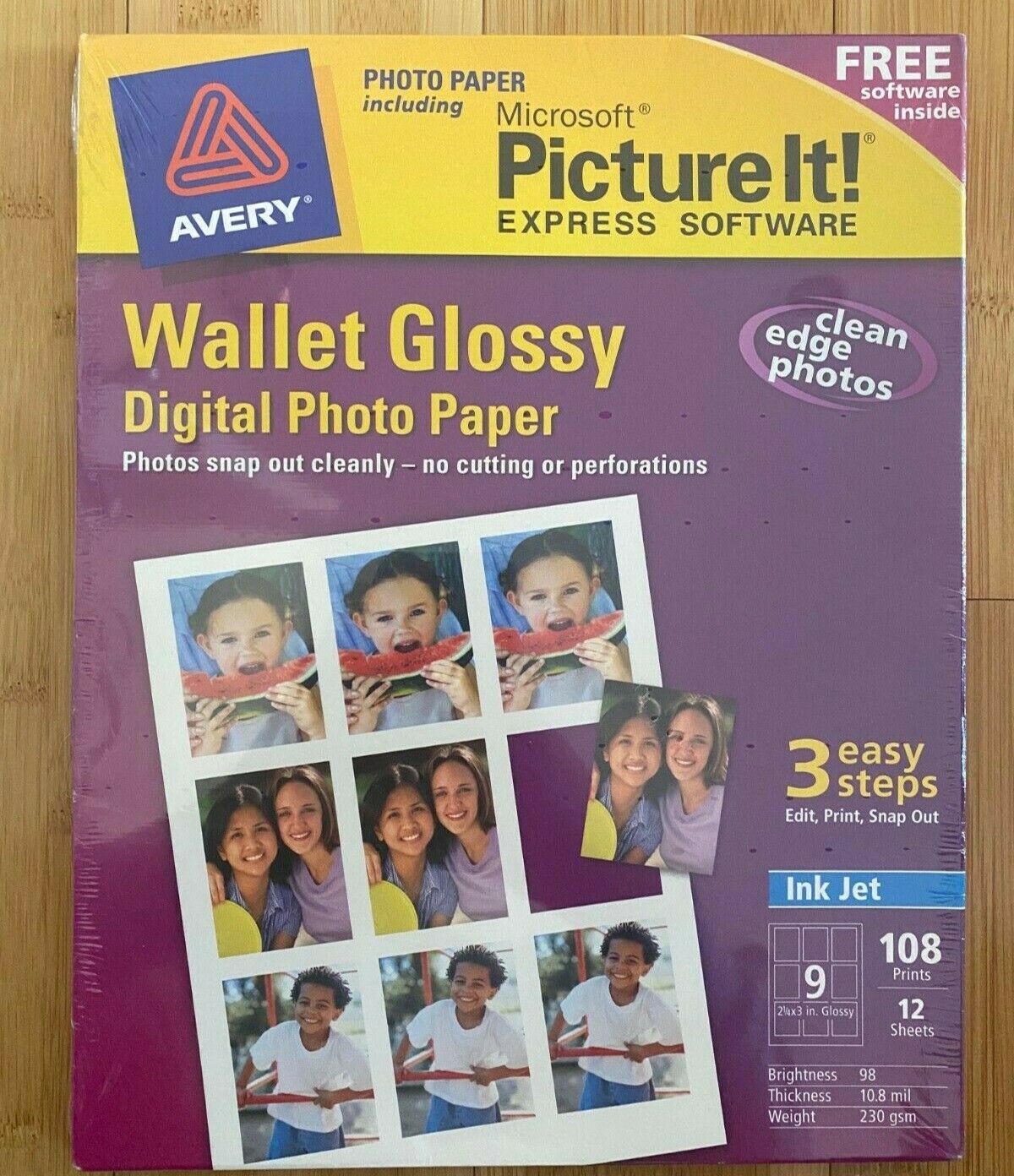 New Avery Microsoft Picture Wallet Glossy Express Software Digital Photo Paper