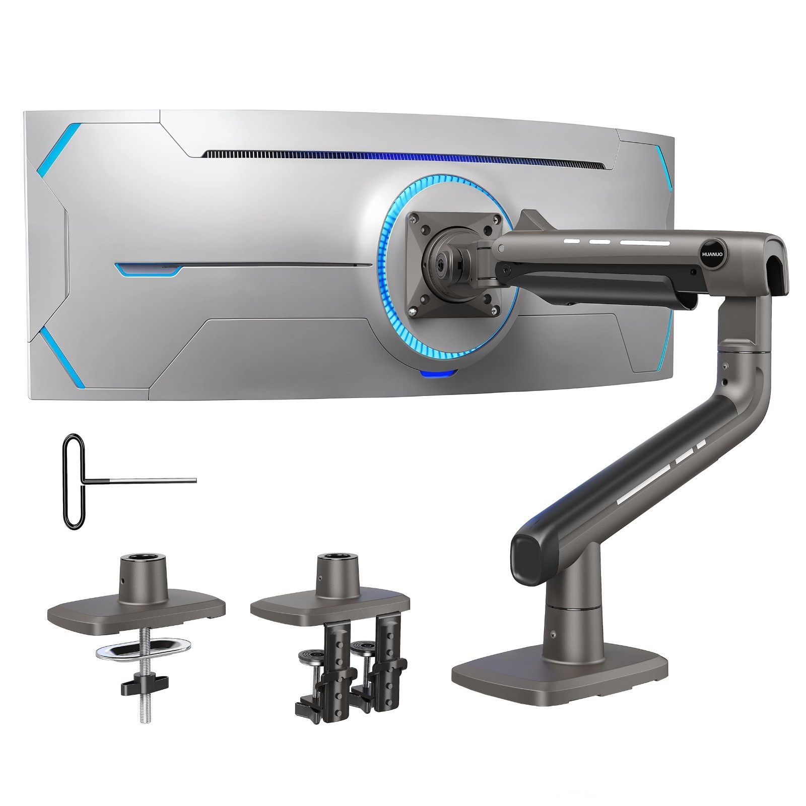 HUANUO TitanLift Heavy Duty Monitor Arm for Screens up to 49", Holds 44 lbs