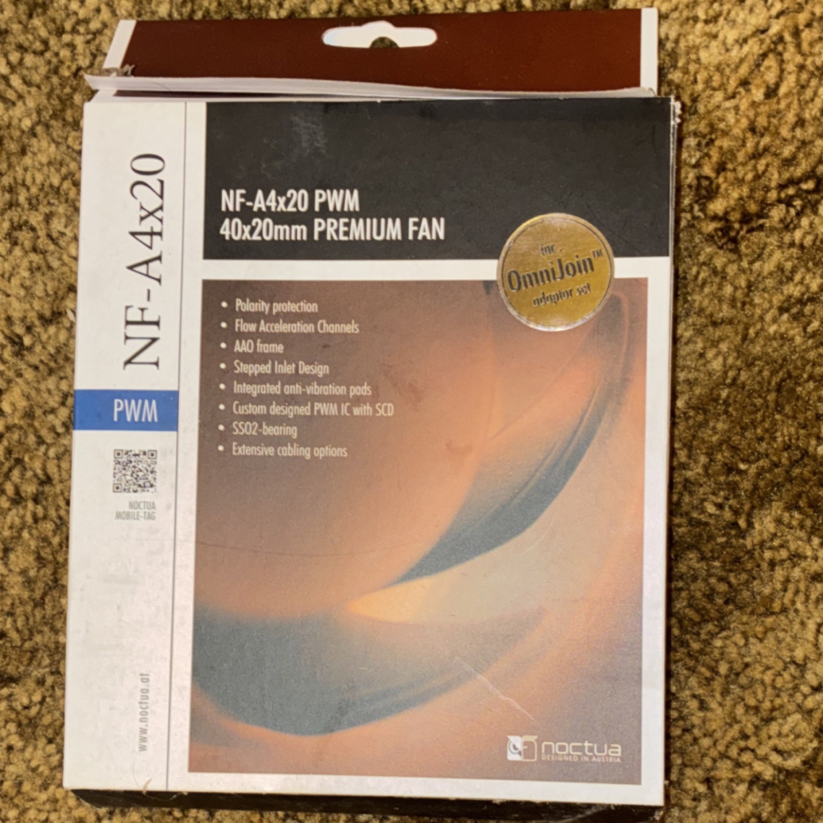 Noctua NF-A4x20 PWM 12V 4-Pin 40x20mm SSO2 5000RPM 5.53m³/h Brown Brand New