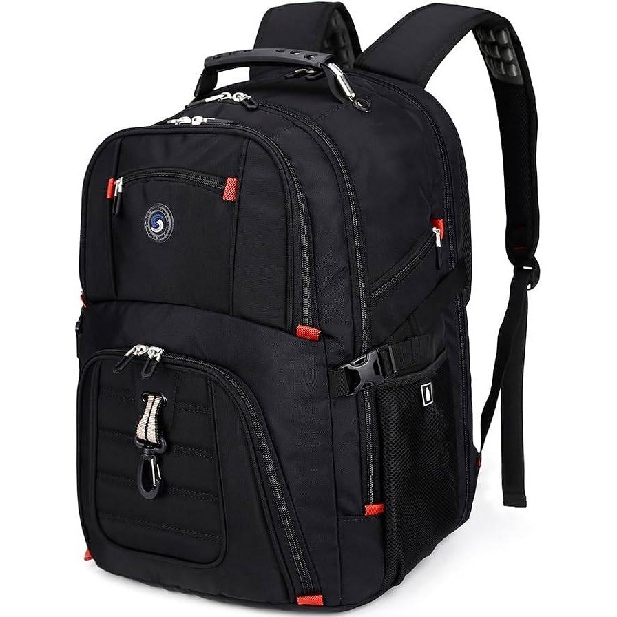 Shrradoo Extra Large Travel Laptop Backpack TSA Lock USB Port Black 17 Inch