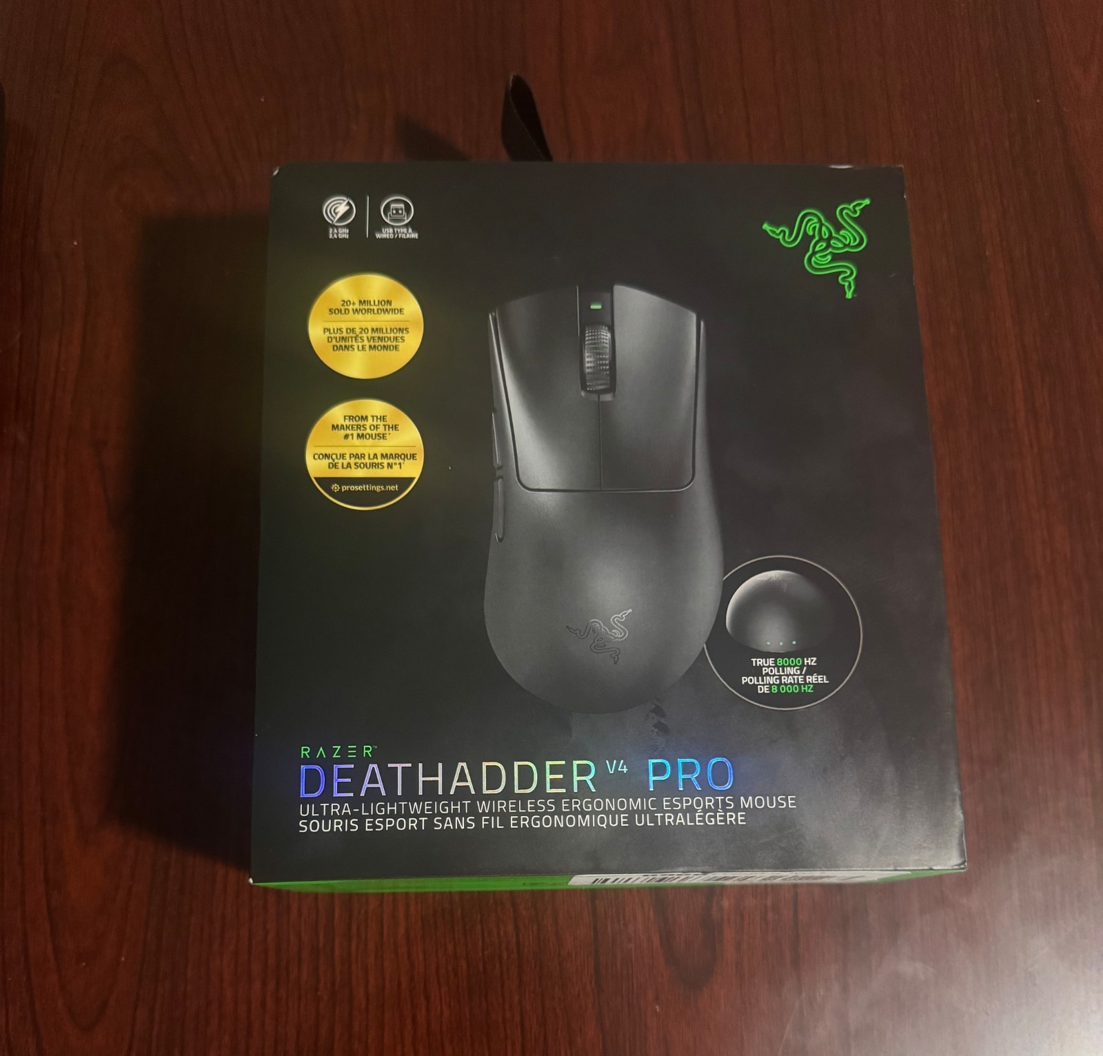 Razer DeathAdder V4 Pro Wireless Gaming Mouse, Black - NEW SEALED