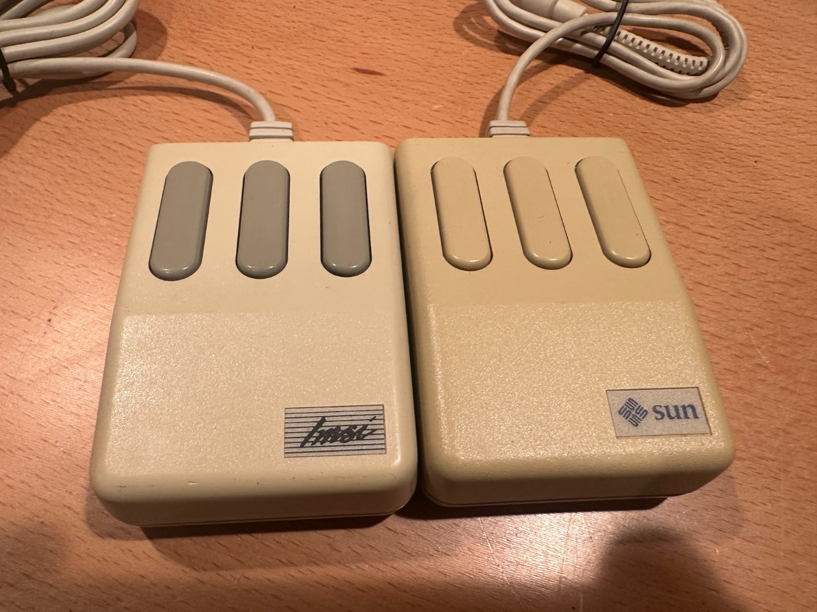 x2 Lot SUN Vintage Optical Mice Mouse Systems Imsi PS2 DB25