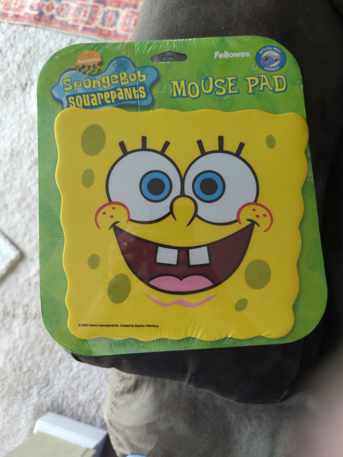 NEW SpongeBob SquarePants Yellow Computer Mouse Pad Nickelodeon VTG  2002 RARE