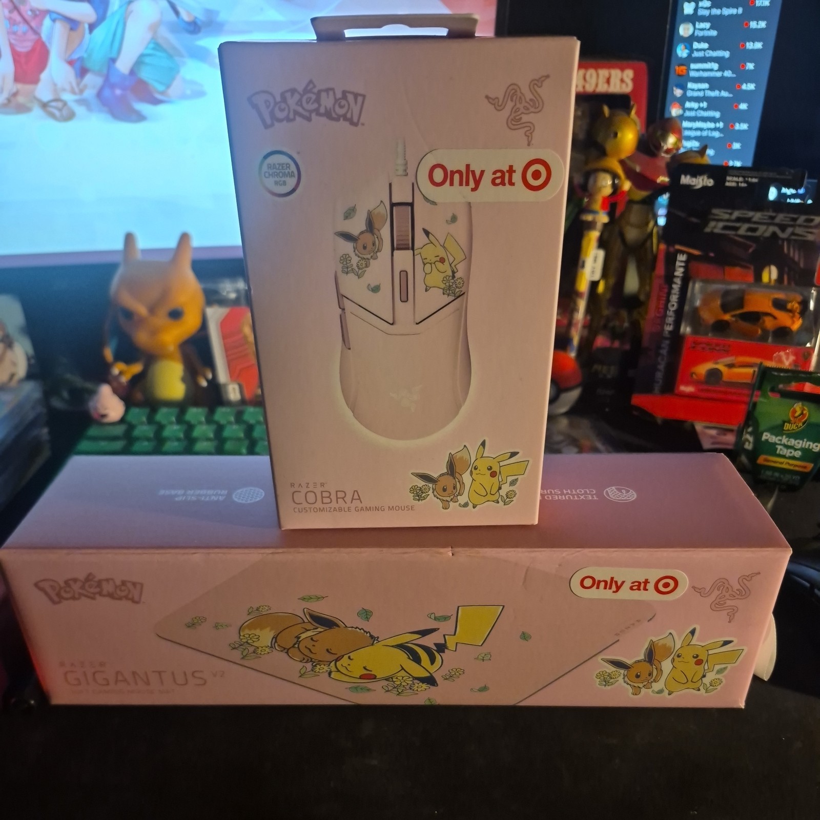 Pokemon x Razer Cobra Wired Mouse|Mousepad|Pikachu & Eevee