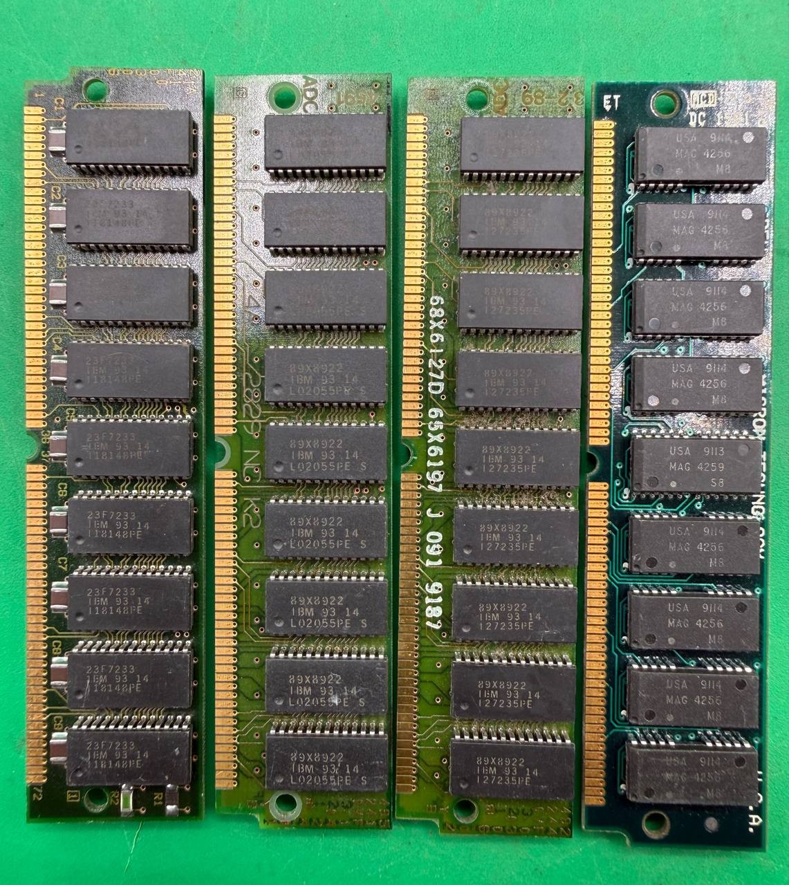 Lot of 4 Vintage 72-Pin SIMM RAM Memory Modules IBM Mixed EN