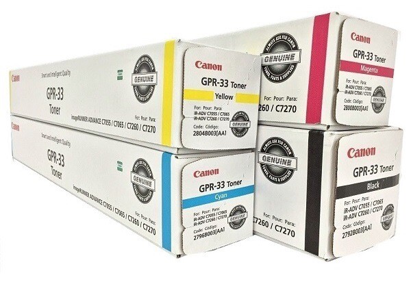 OEM Canon GPR-33 Toner Cartridge Set Cyan, Yellow, Magenta, Black