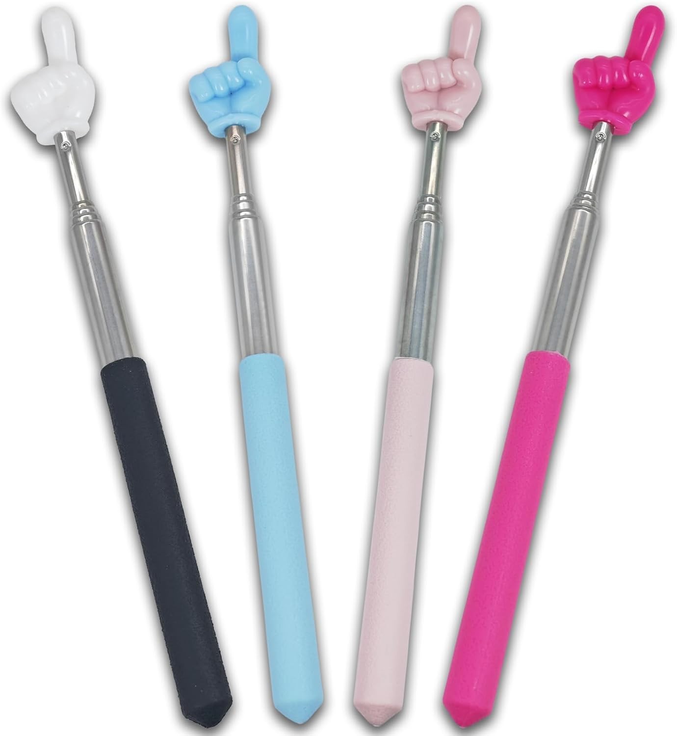 4 PCS Extendable Pointer Finger Stick - Bright Colored Telescopic Teachers... 