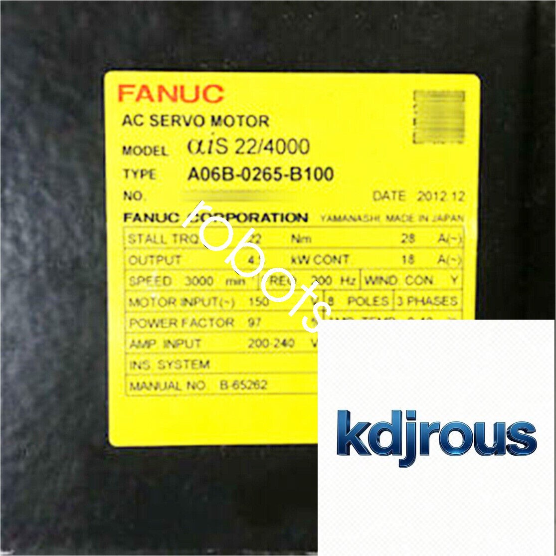 A06B-0265-B100 New In Box FANUCServo Motor FedEx or DHL