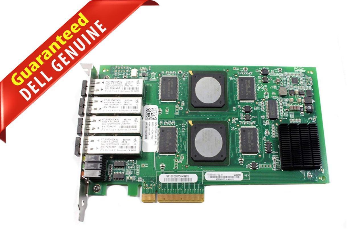 Dell QLogic QLE2462 4xTransceivers 4Gb PCI-E Fiber Channel Networking Card W08H4
