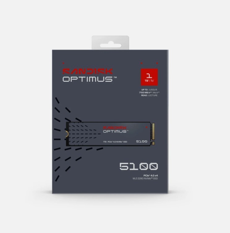 SANDISK Optimus 5100 1TB NVMe SSD - M.2 2280, PCIe Gen 4.0, Internal Solid State