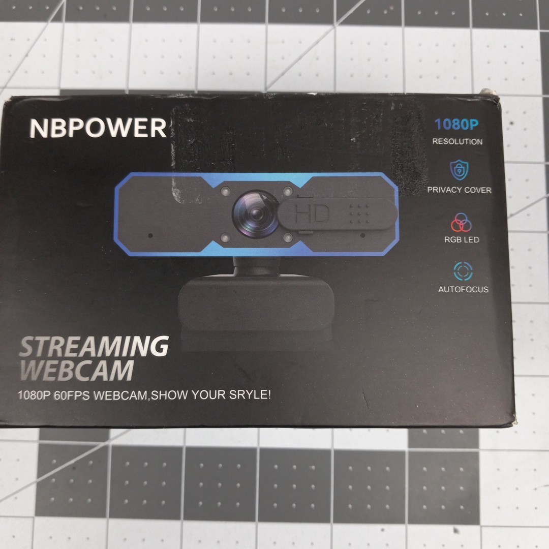 NBPOWER Black 1080P 60Fps Autofocus Digital Streaming Webcam With Microphone