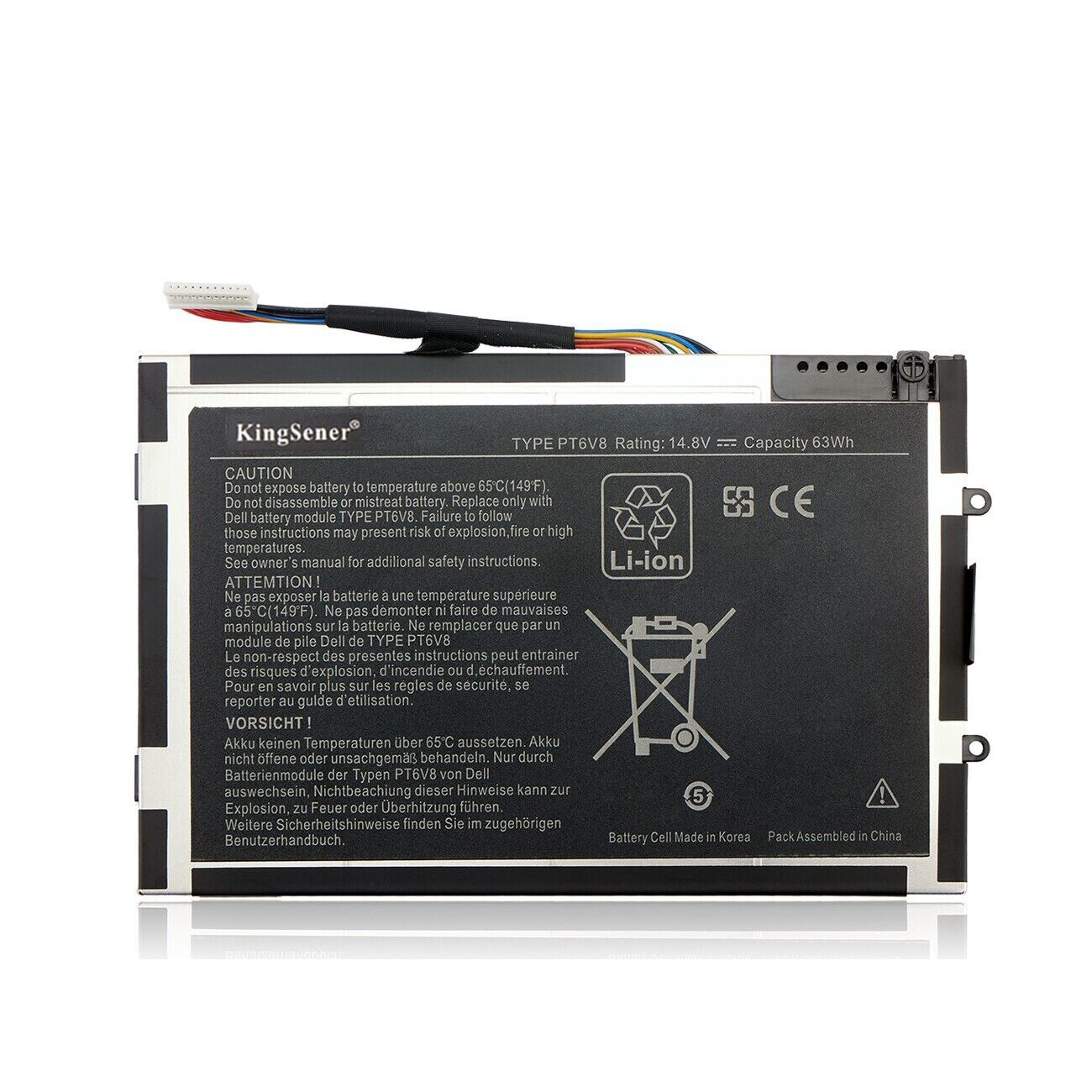 New PT6V8 Battery for Dell Alienware M11x M14x R1 R2 R3 8P6X6 08P6X6 T7YJR 63Wh