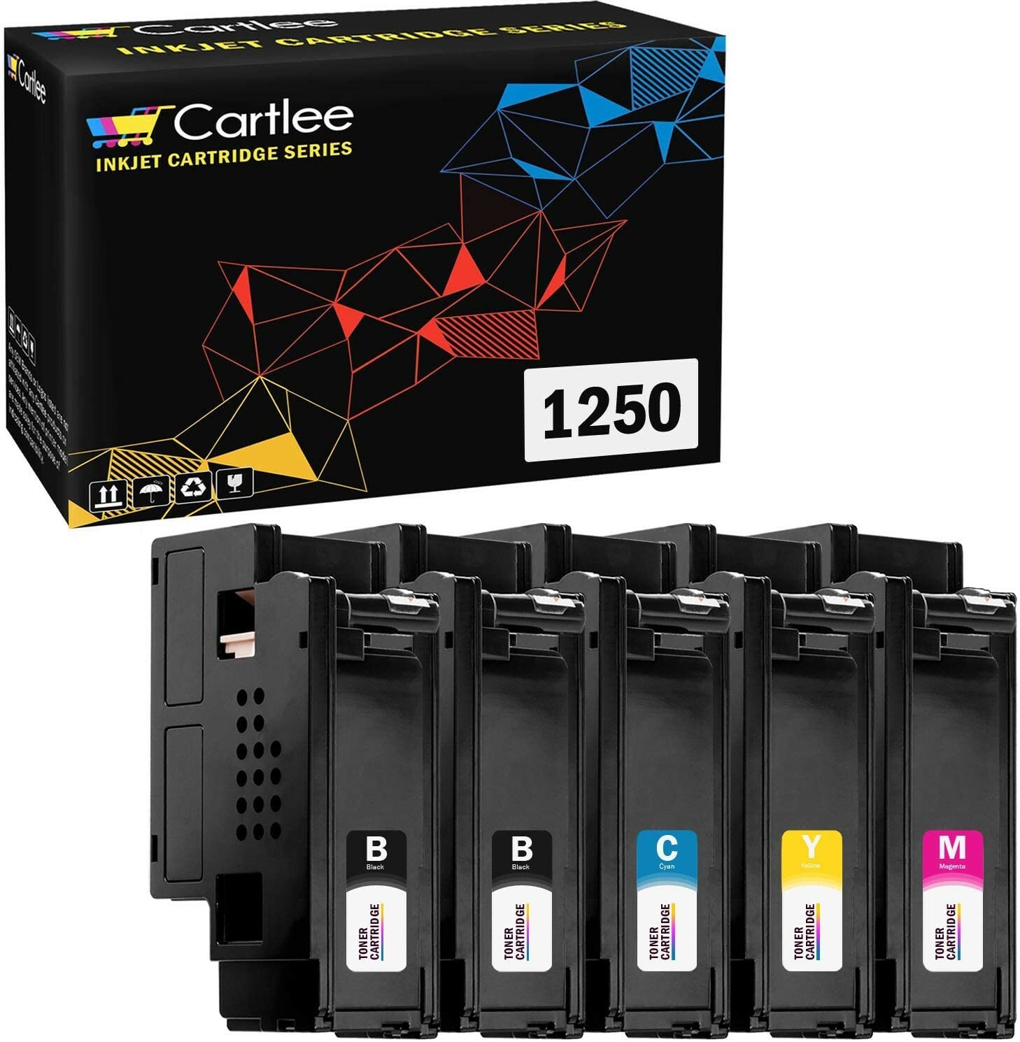 Cartlee High Yield Laser Toner Cartridges D-1250 5 Pack