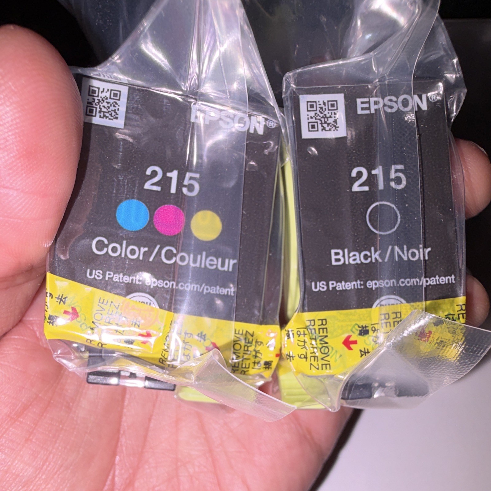 Epson 215 Genuine/Original Inkjet Ink Cartridges Lot 2 Black & Color