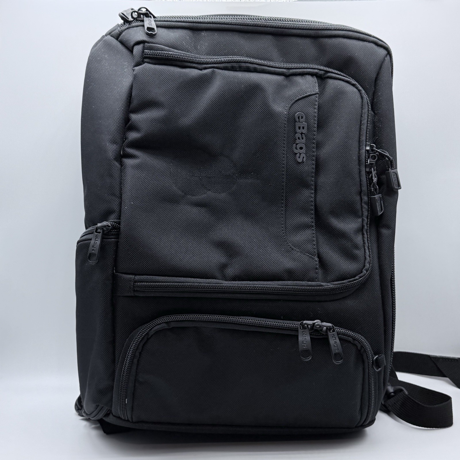 eBags Black Pro Slim Laptop Backpack Professional Weekender Travel Bag.
