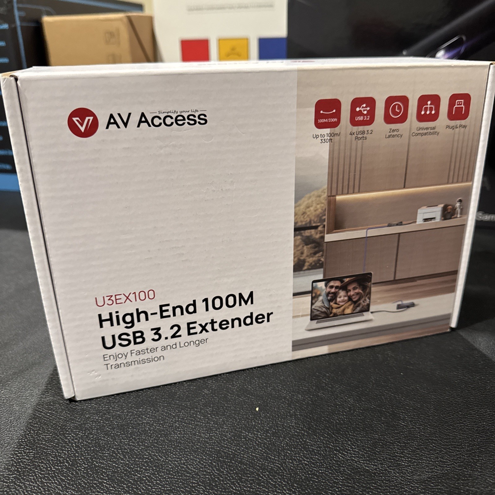 AV Access USB 3.0 Extender Over Ethernet Cat6a/7 100M/330FT, 4 USB 3.2 Ports ...