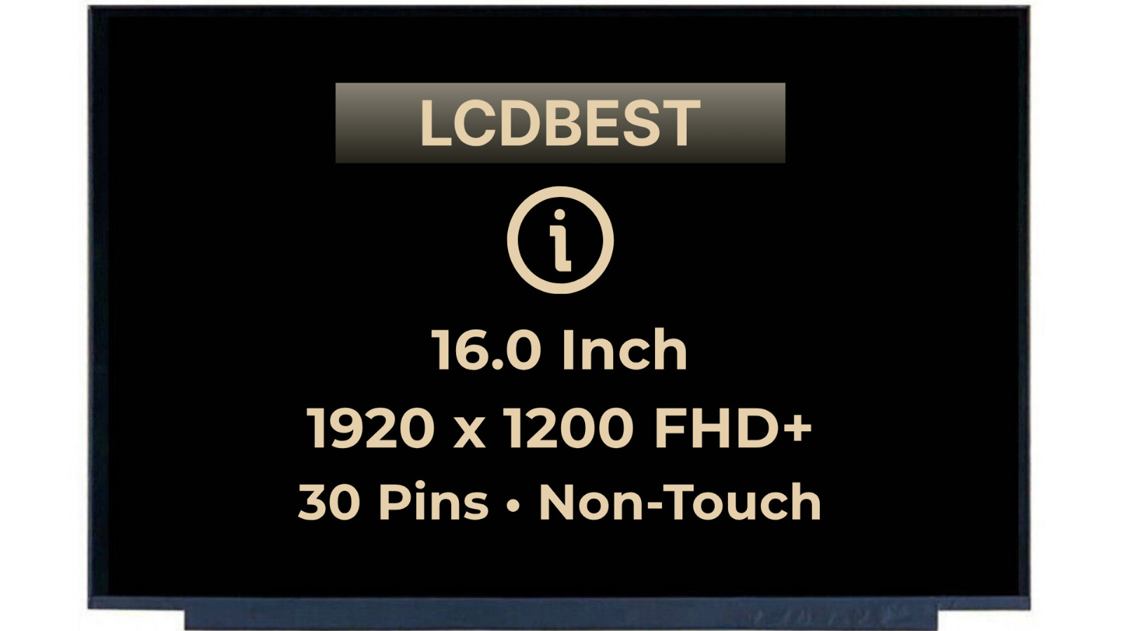 B160UAN04.8 LCD LED Screen 16" FHD+ 1920x1200 Non-Touch 30 pins Display New