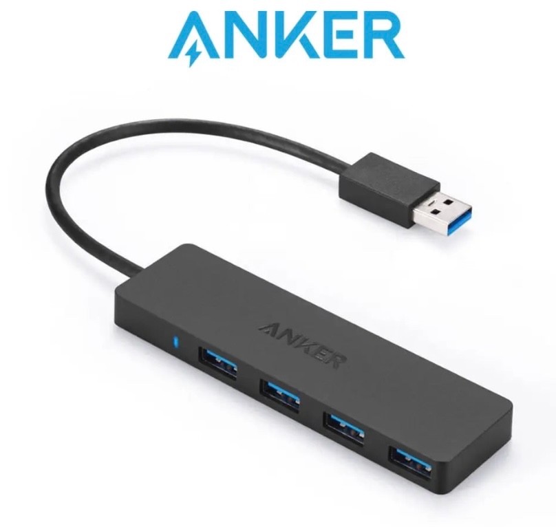 Anker 4-Port USB 3.0 Ultra Slim Data Hub, 0.7 ft  - Black