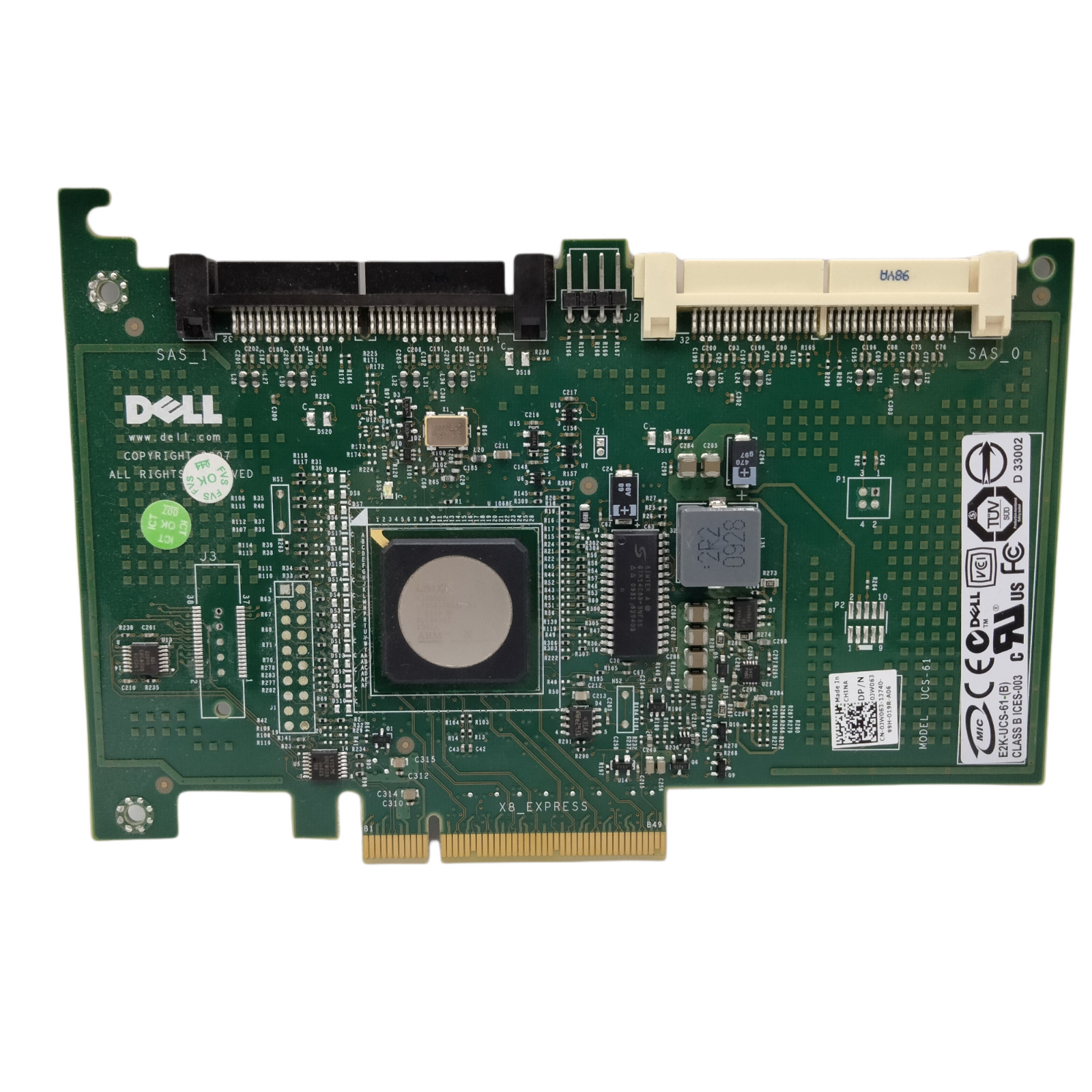 Dell Precision RAID PERC 6IR SAS SATA RAID Controller Card P/N:0JW063 Tested 