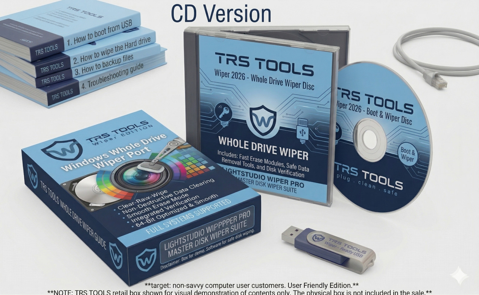 Hard Drive Eraser Secure Disk Wiper Bootable CD & USB